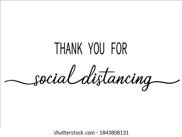 thank you for social distancing hand drawn design vector quarantina covid 19 virus hand drawn 