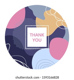 Thank you social media creative banner template. Thanksgiving postcard, greeting card design element. Gratitude expression, thankfulness message. Abstract shapes vector illustrations with typography