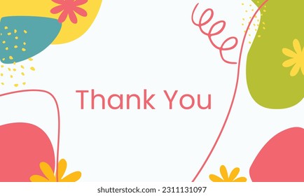 Thank you social media post colorful abstract shape vector design.