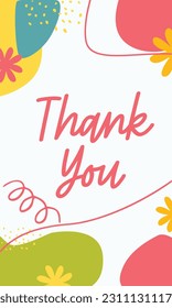 Thank you social media post colorful abstract shape vector design.