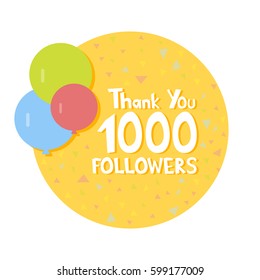 Thank You social network followers concept. Vector illustration.