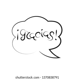 Thank you in Spanish. Gracias lettering. Vector illustration.