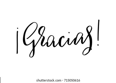 Thank You Spanish Handwritten Text Vector Stock Vector (Royalty Free ...