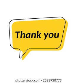 Thank you. Thank you Speech bubble. Banner, poster, text, message template for social networks, websites, thanks. Gratitude. Vector illustration.