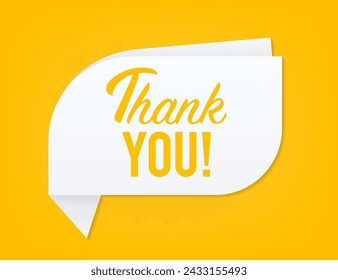 Thank you speech bubble banner. Can be used for business, marketing and advertising. Simple minimal typographic phrase. Vector illustration