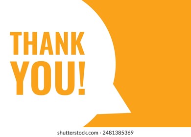 Thank you speech bubble banner.   Isolated on white background.