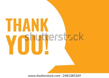 Thank you speech bubble banner.   Isolated on white background.