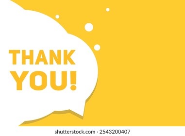 Thank you speech bubble, flat banner icon for advertising or announcement. vector element.