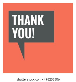 Thank You! In Speech Bubble (Flat Style Vector Illustration Design)