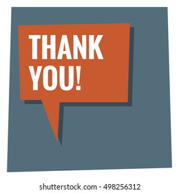 Thank You! In Speech Bubble (Flat Style Vector Illustration Design)