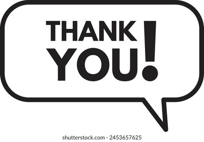 Thank you speech bubble icon isolated on white background . Speech bubble thank you . Vector