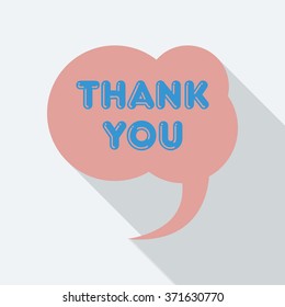 Thank you speech bubble icon.
