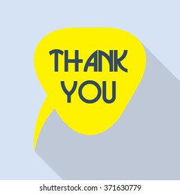 Thank you speech bubble icon.