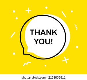 401 Thank You Text On Yellow Speech Bubble Images, Stock Photos ...