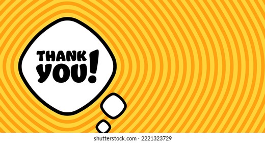 Thank you. Speech bubble with Thank you text. Boom retro comic style. Pop art style. Vector line icon for Business and Advertising