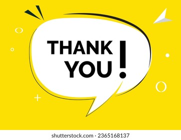 Thank you speech bubble text. Hi There on bright color for Sticker, Banner and Poster. vector illustration.