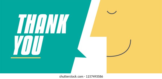 Thank you speech bubble vector illustration. Man saying Thank you Business and Digital marketing concept for website and banners promotions