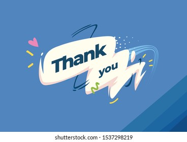 Thank you. Speech bubbles with graphic elements. Motion style illustration