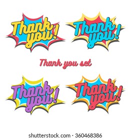 Thank you speech comics set