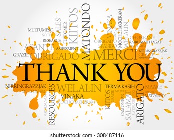 Thank You splash word cloud in vector format