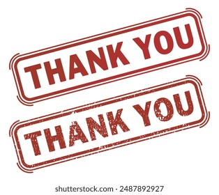 thank you stamp red ink vintage and non-vintage rectangular shape vector scalable