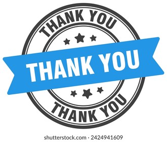 thank you stamp. thank you round sign. label on transparent background