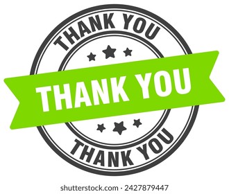 thank you stamp. thank you round sign. label on transparent background