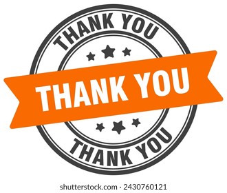 thank you stamp. thank you round sign. label on transparent background