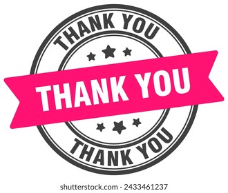 thank you stamp. thank you round sign. label on transparent background