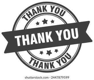 thank you stamp. thank you round sign. label on transparent background