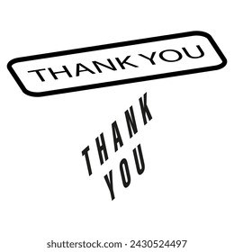 Thank you stamp, shadow reflection. Simple gratitude expression. Vector illustration. EPS 10.