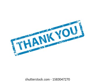 Thank you stamp vector texture. Rubber cliche imprint. Web or print design element for sign, sticker, label
