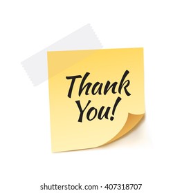 Thank You Stick Note Vector Illustration