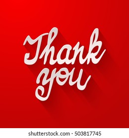 Thank You Sticker Handwritten Inscription Hand Stock Vector (Royalty ...