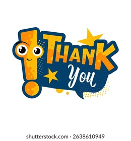Thank you — sticker, label — vector illustration