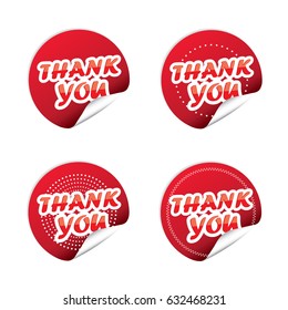 Thank you sticker set -vector