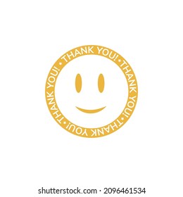 Thank you sticker. Smile label