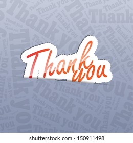 Thank you (sticker) in a text background. A lot of space for your text.  (EPS 10 Vector)