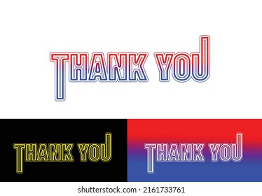 Thank you sticker, tshirt and logo design template 