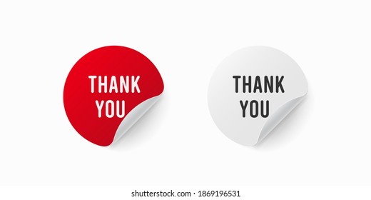 Thank you sticker vector illustration