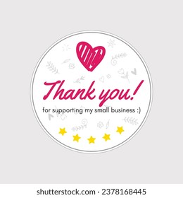 Thank you sticker vector printable for business promotion, customer satisfaction, appreciation and brand awareness.