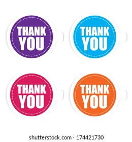 Thank you stickers, labels, signs, tags set - Vector.