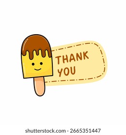 Obrigado adesivos vetor sorvete ilustração bonito