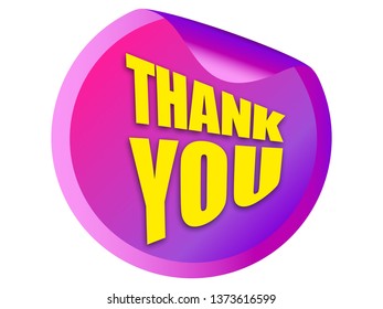 Thank You Sticker.Vector