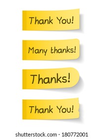 Thank you sticky papers, vector eps10 illustration