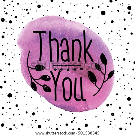 Thank you! Stylish poster , print , sign. Spot colors and letters .
