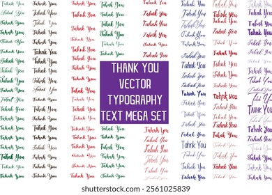 Thank You Stylish Typography Text Mega Set-Mega Bundle-Collection