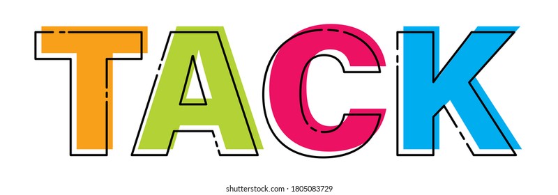 
THANK YOU. Stylized vector lettering in Swedish for banners and theme design, isolated on a white background
