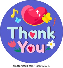 Thank you summer season lettering text vector