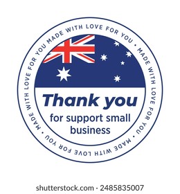 thank you for support small business logo illustration Australia flag